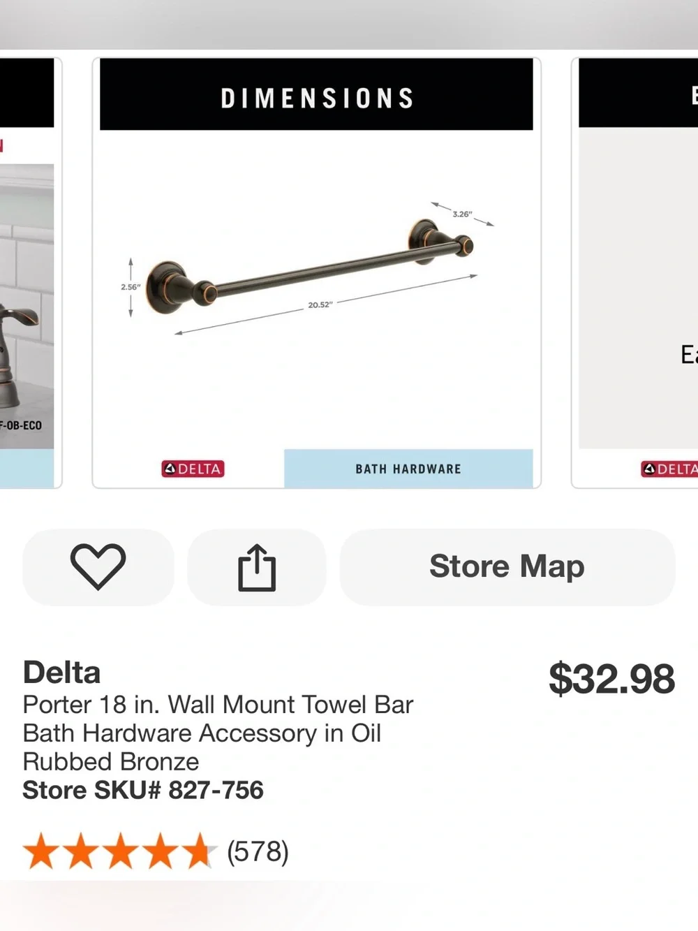 New Delta Porter 18 in. Towel Bar in Oil Rubbed Bronze